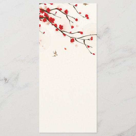 Menu Mariage d'aquarelle Cherry Blossoms (Dos)