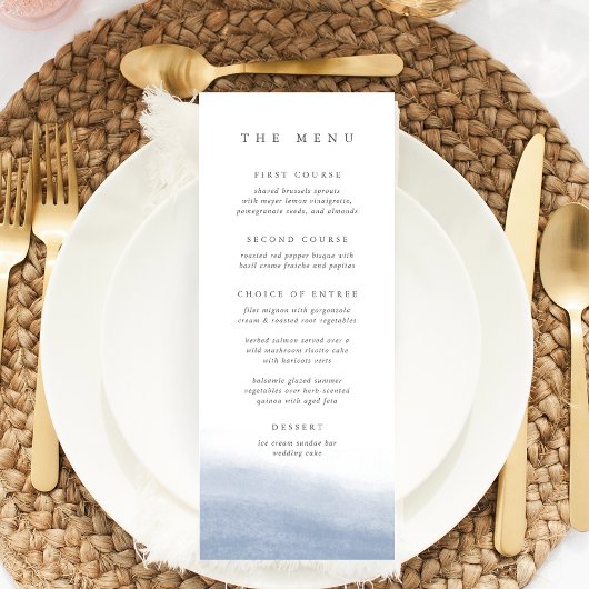 Menu Mariage d'aquarelle côtière Ebb Tide