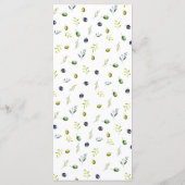 Menu mariage d'aquarelle de branche d'olive (Dos)