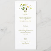 Menu mariage d'aquarelle de branche d'olive (Devant)