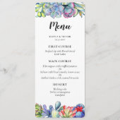 Menu Mariage d'aquarelle de cactus succulent (Devant)