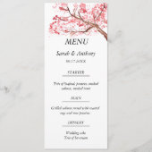 Menu Mariage d'aquarelle de fleurs de cerisier (Devant)