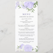 Menu Mariage d'aquarelle de périwinkle botanique (Devant)