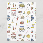 Menu Mariage d'aquarelle d'été italien (Dos)