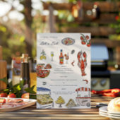 Menu Mariage d'aquarelle d'été italien