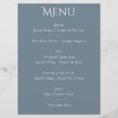 Menu Mariage d'aquarelle douce bleu et blanc (Dos)
