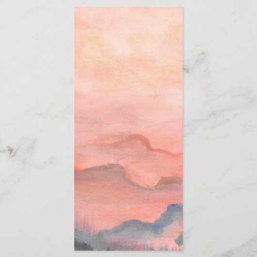 Menu Mariage d'aquarelle du coucher de soleil rustique  (Dos)