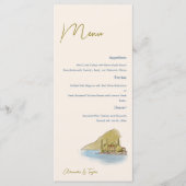 Menu Mariage d'aquarelle du lac de Côme (Devant)