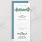 Menu Mariage d'aquarelle du lac Mountain (Devant / Derrière)