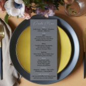 Menu Mariage d'aquarelle florale gris doux