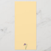 Menu Mariage d'aquarelle jaune violet Iris & Beurre (Dos)