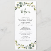Menu Mariage d'aquarelle moderne Eucalyptus Wreath (Devant)