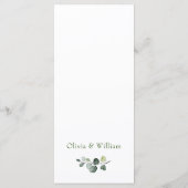 Menu Mariage d'aquarelle moderne Eucalyptus Wreath (Dos)