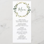Menu Mariage d'aquarelle moderne Eucalyptus Wreath (Devant)