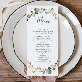 Menu Mariage d'aquarelle moderne Eucalyptus Wreath