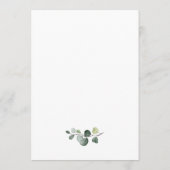 Menu Mariage d'aquarelle moderne Eucalyptus Wreath Boho (Dos)