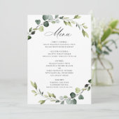 Menu Mariage d'aquarelle moderne Eucalyptus Wreath Boho (Debout devant)