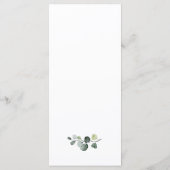 Menu Mariage d'aquarelle moderne Eucalyptus Wreath Boho (Dos)