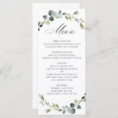Menu Mariage d'aquarelle moderne Eucalyptus Wreath Boho (Devant / Derrière)