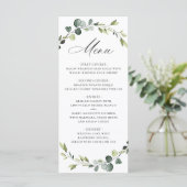 Menu Mariage d'aquarelle moderne Eucalyptus Wreath Boho (Debout devant)