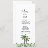 Menu Mariage d'aquarelle moderne Palm Tree (Devant / Derrière)