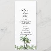 Menu Mariage d'aquarelle moderne Palm Tree (Devant)