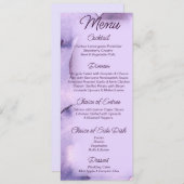 Menu Mariage d'aquarelle moderne violet lavande (Devant / Derrière)