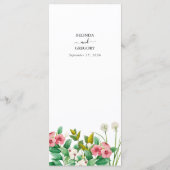 Menu Mariage d'aquarelle périphérique fleur sauvage (Dos)