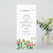 Menu Mariage d'aquarelle périphérique fleur sauvage (Debout devant)
