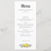 Menu Mariage d'aquarelle romantique et élégant roses ja (Devant)