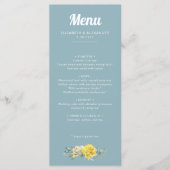 Menu Mariage d'aquarelle romantique et élégant roses ja (Devant)
