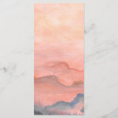 Menu Mariage d'aquarelle Sunset Mountain Rustic (Dos)