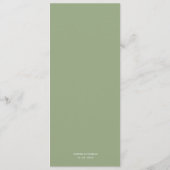 Menu Mariage d'aquarelle vert pâle rose à  (Dos)