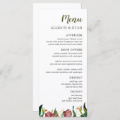 Menu Mariage d'aquarelle vert tropical (Devant / Derrière)