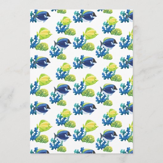 Menu Mariage d'aquarium coloré (Dos)