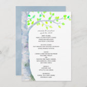 Menu Mariage d'arbre de bouleau de printemps aquarelle (Devant / Derrière)