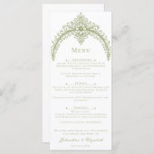 Menu Mariage d'arc de France vert olive (Devant / Derrière)
