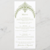 Menu Mariage d'arc de France vert olive (Devant)
