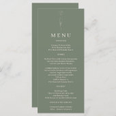 Menu Mariage d'art de fleurs vert Sage (Devant / Derrière)
