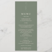 Menu Mariage d'art de fleurs vert Sage (Devant)