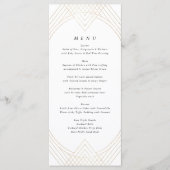 Menu Mariage d'Art Déco Géométrique Ovale Blanc Or (Devant)