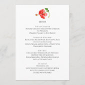 Menu Mariage d'art Exotique Rouge Hibiscus (Dos)