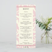 Menu Mariage d'art moderne rose et blanc Matisse (Debout devant)