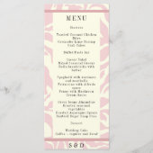 Menu Mariage d'art moderne rose et blanc Matisse (Devant)