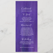 Menu mariage d'art moderne violet (Dos)