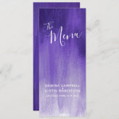 Menu mariage d'art moderne violet (Devant / Derrière)