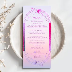 Menu Mariage d'astronomie de la Lune de Soleil rose Mys