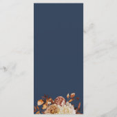 Menu Mariage d'automne bleu marine (Dos)