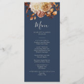 Menu Mariage d'automne bleu marine (Devant)
