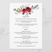 Menu Mariage d'automne Bourgogne et Blush (Devant)